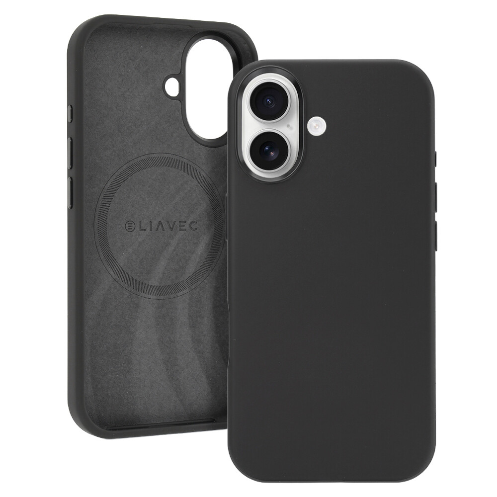 Silikonový kryt Liavec Silky s kovovým rámečkem fotoaparátu pro Apple iPhone 17 černý