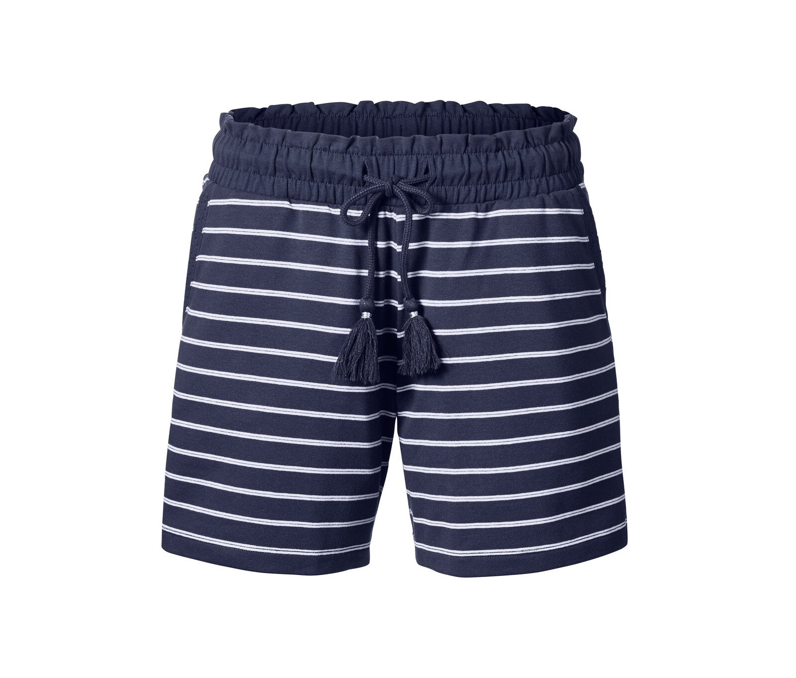 Tchibo - Žerzejové šortky - pro ženy - vel. L 44/46 - barva: modrá/s proužky