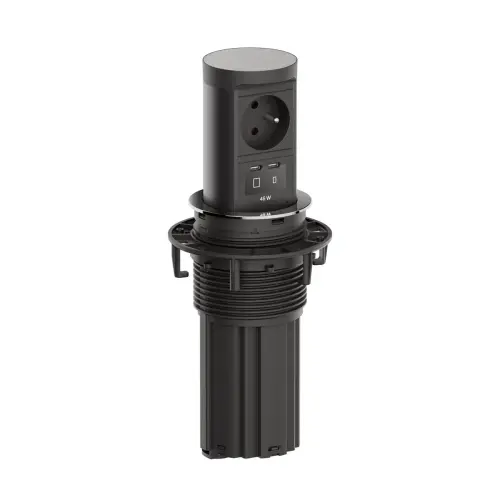 Výsuvný sloupek BACHMANN BM0020571 Elevator 2 1x230V 1xUSB C/C 45W vzhled nerez
