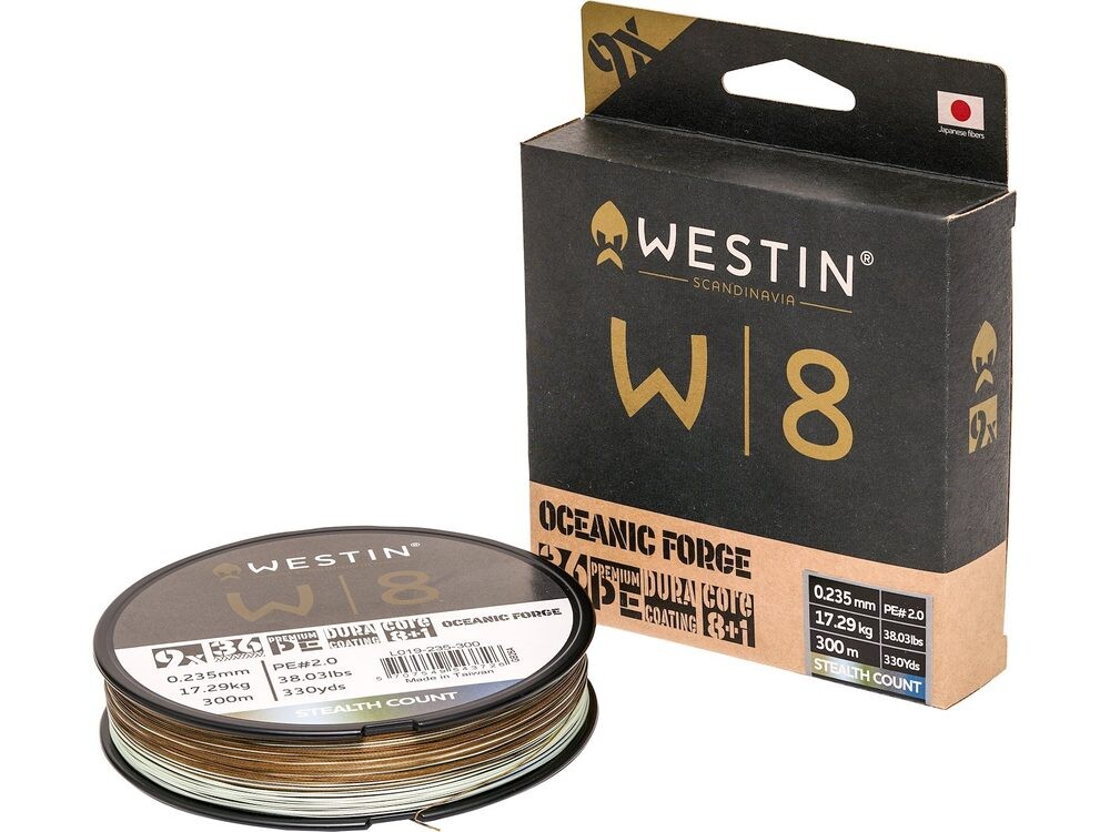 Westin Splétaná Šňůra W8 9-Braid Oceanic Forge 300m - 0,205mm 14,39kg