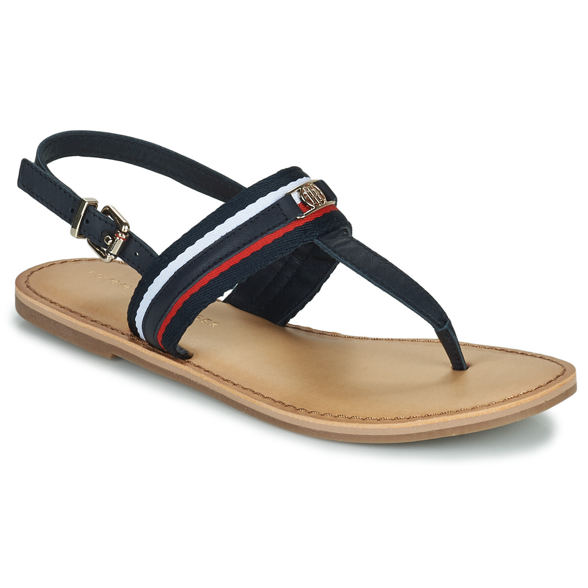 Tommy Hilfiger  CORPORATE WEBBING FLAT SANDAL  Tmavě modrá