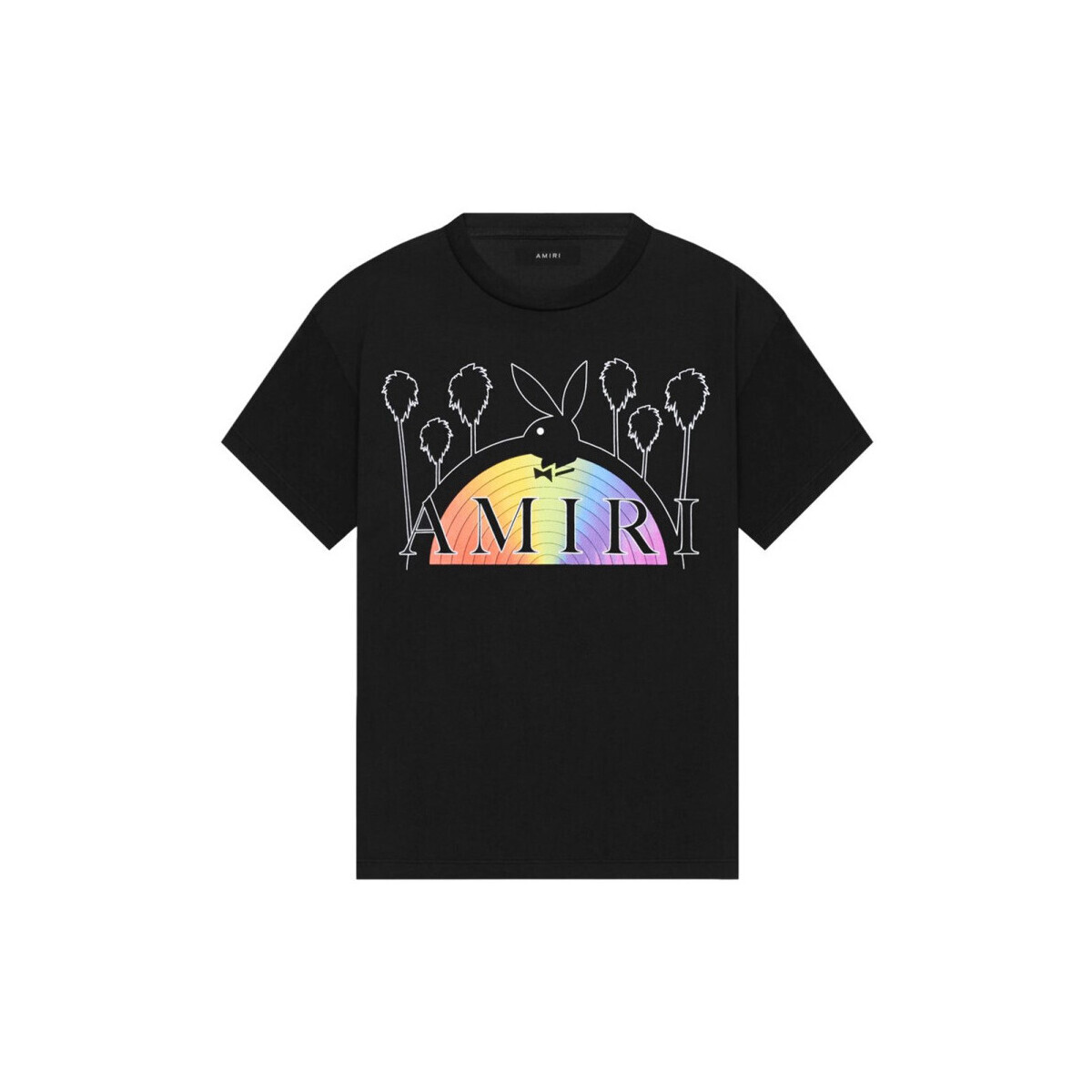 Amiri  PLAYBOY RAINBOW TEE BLACK  Černá