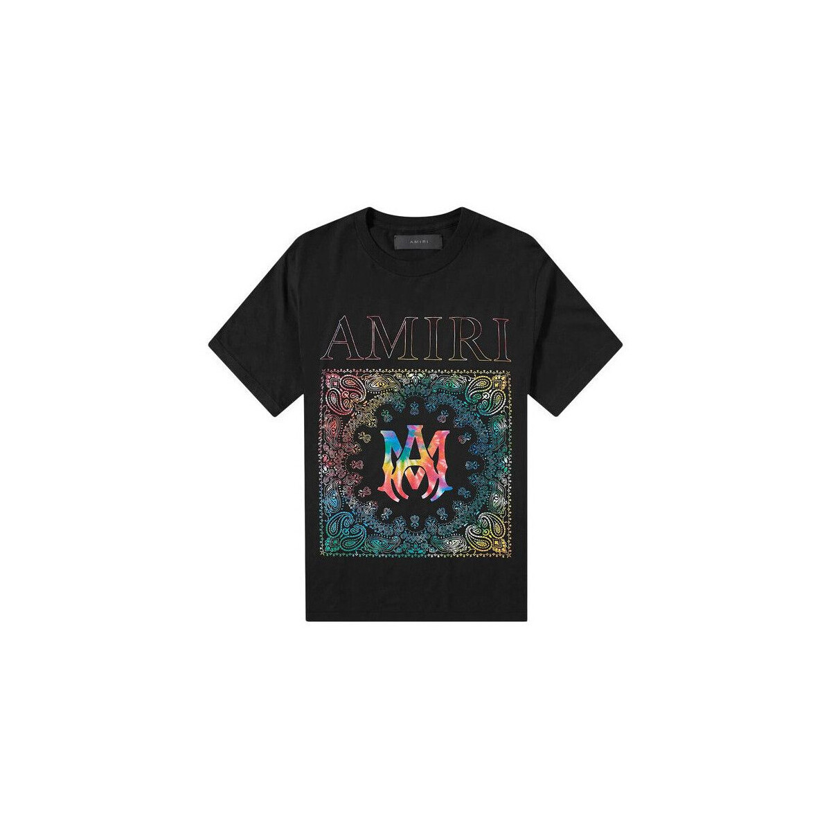 Amiri  RAINBOW BANDANA TEE BLACK  Černá