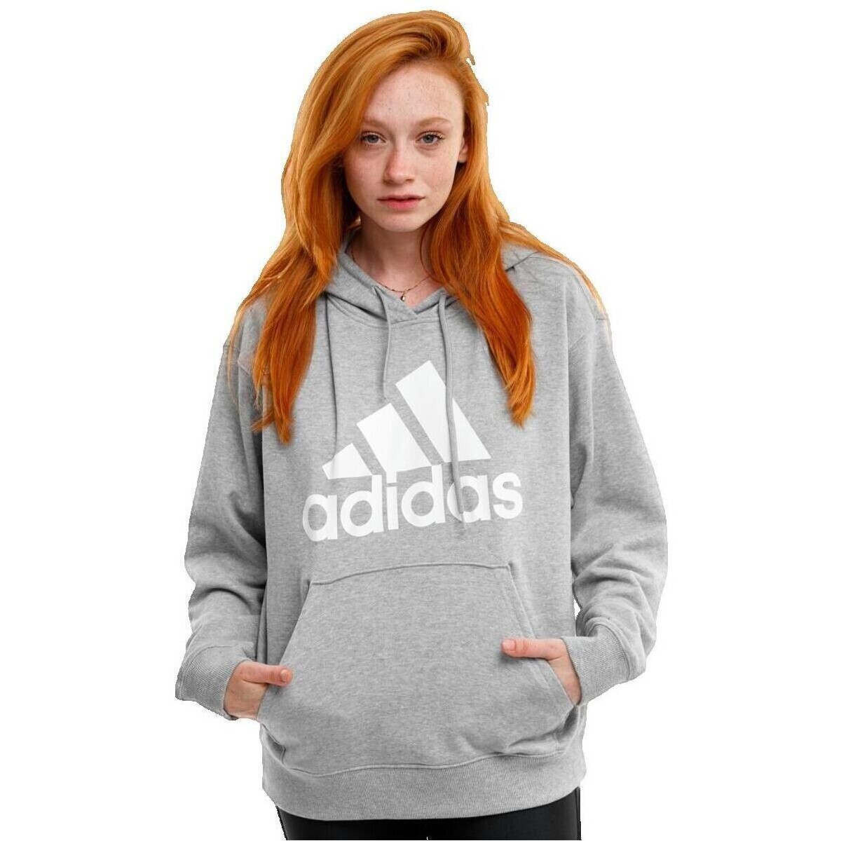 adidas  Sweat à capuche  Essentials Big Logo Oversized  Šedá