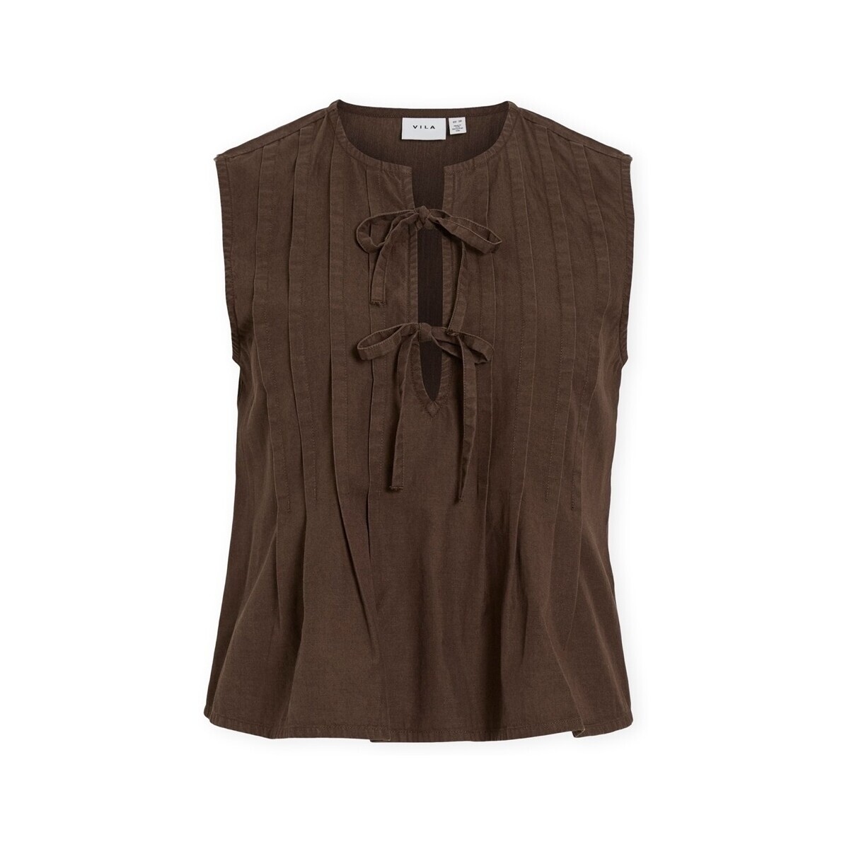 Vila  Top Tevira - Slate Black  Hnědá