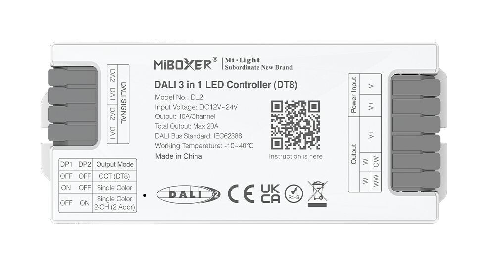 LED Solution Mi-Light MiBoxer Přijímač DALI 3v1 pro jednobarevné a CCT LED pásky DL2