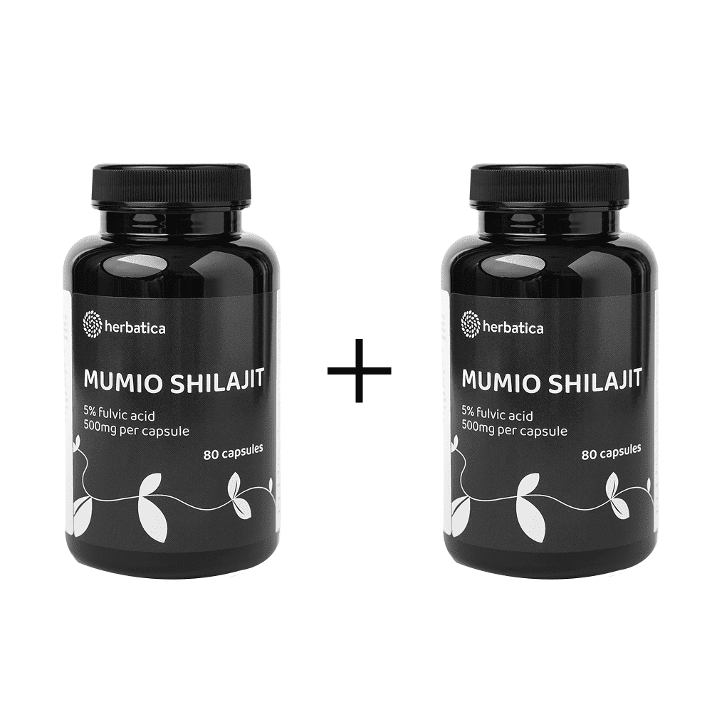 Zvýhodněný set: 2x Shilajit - čištěné mumio premium (500mg) - 80 kapslí - Herbatica