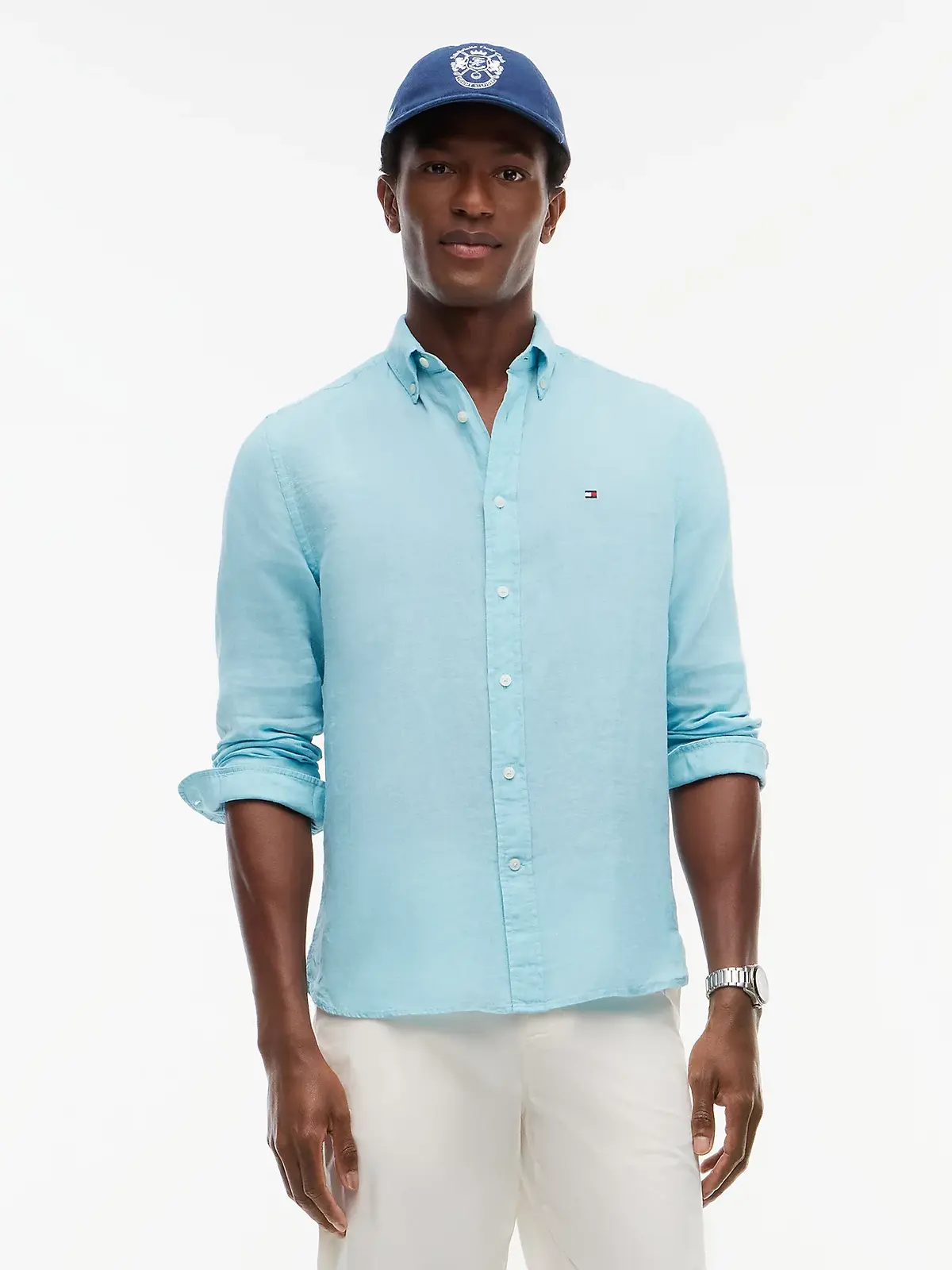 Tommy Hilfiger pánská světle modrá košile MW0MW41530CSR S