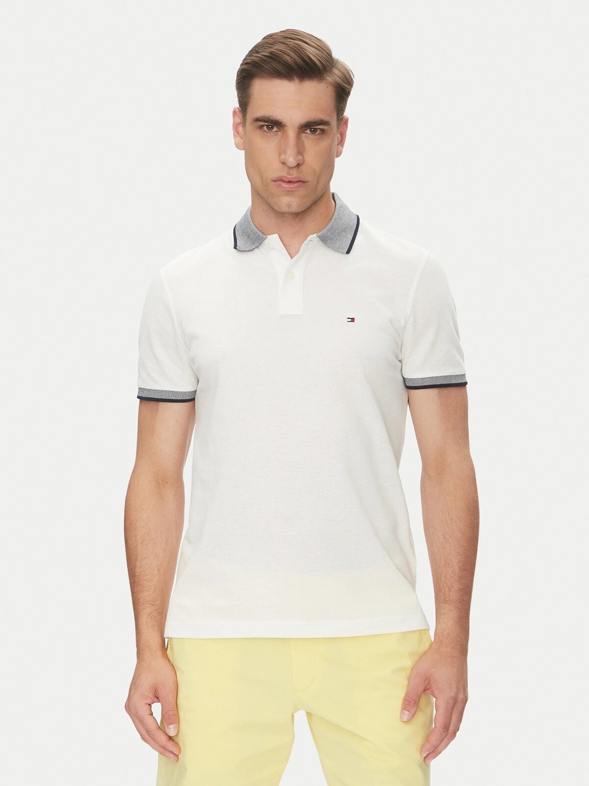 Tommy Hilfiger pánské bílé polo tričko MW0MW33140YBR S
