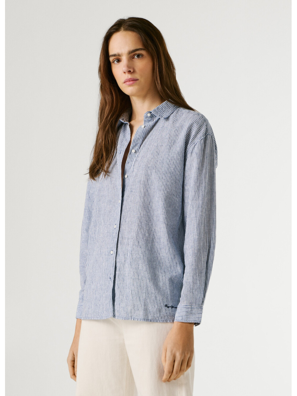 Pepe Jeans dámská modro-bílá pruhovaná košile PL3051395-562 M
