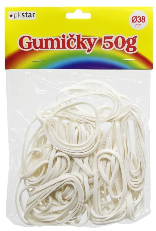 Gumičky bílé - 50 g, 38 mm - PK168-6