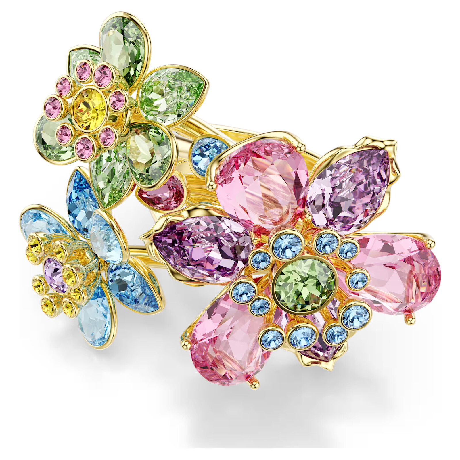 Swarovski Jedinečný květinový prsten s krystaly Idyllia 5709027 55 mm