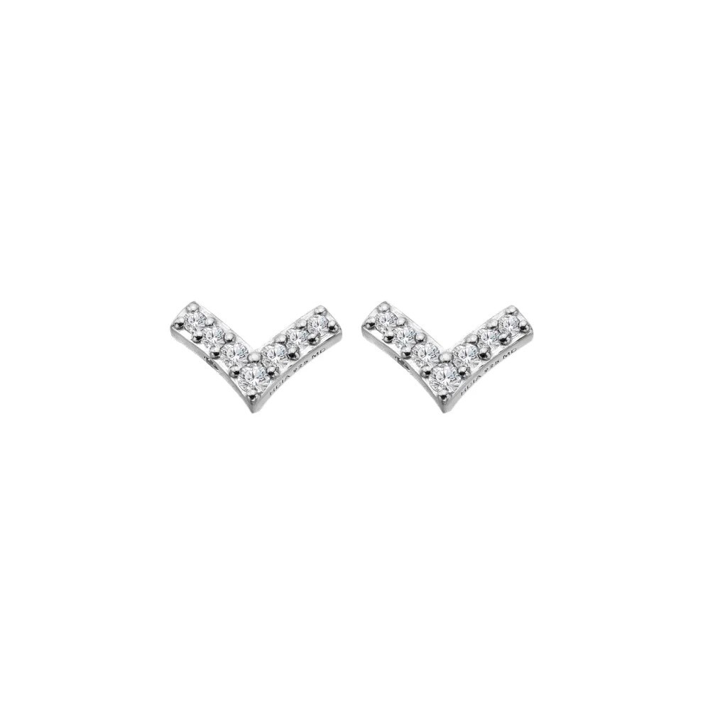 Hot Diamonds Třpytivé stříbrné náušnice s diamanty a topazy Lustre DE877