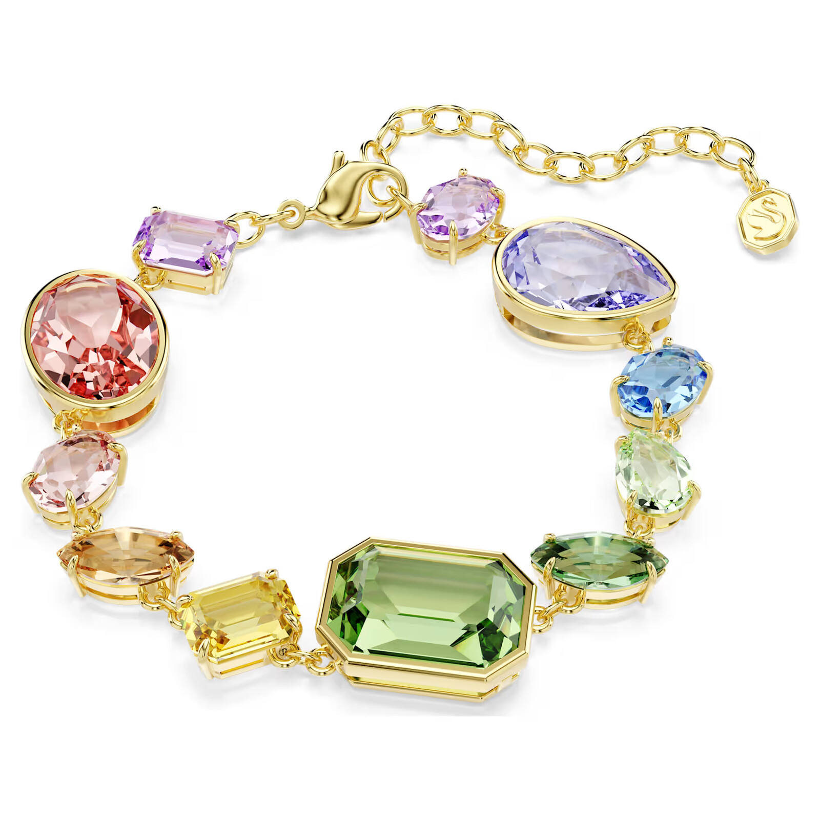 Swarovski Pozlacený náramek s barevnými Swarovski krystaly Gema 5737453