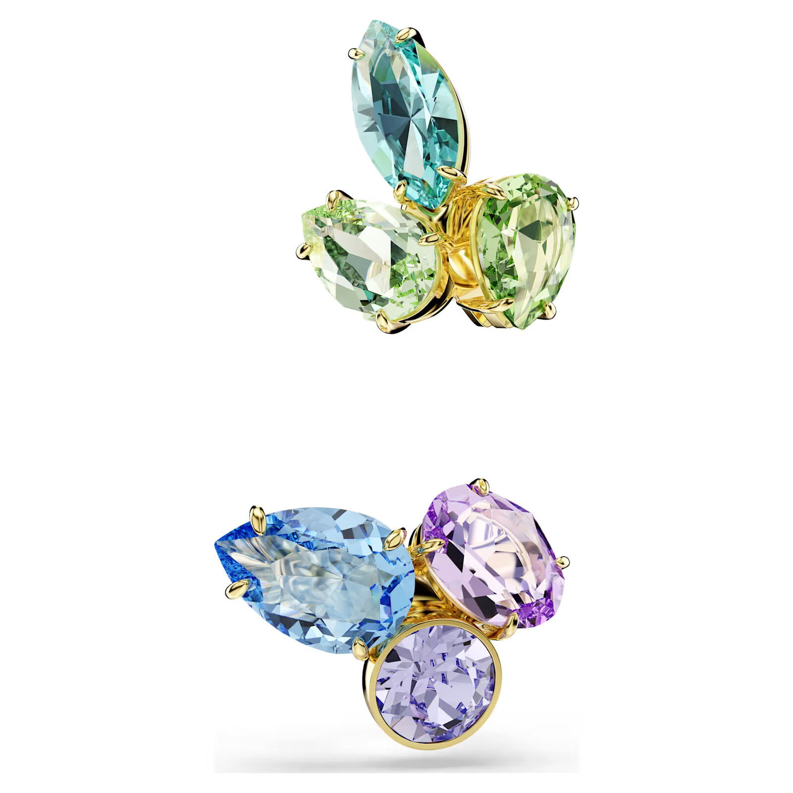 Swarovski Pozlacené záušnice s barevnými Swarovski krystaly Gema 5741585