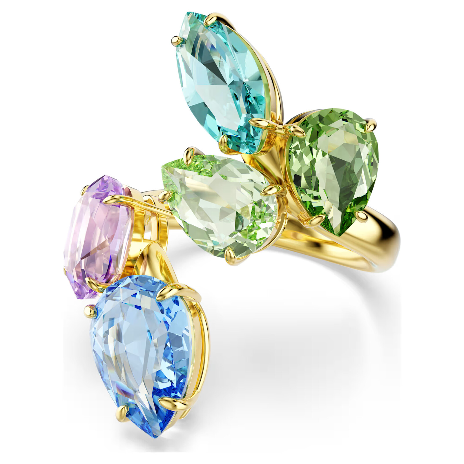 Swarovski Výrazný prsten s barevnými Swarovski krystaly Gema 5746907 60 mm