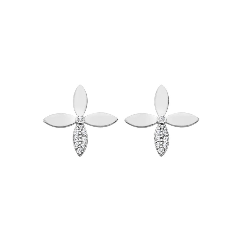 Hot Diamonds Peckové stříbrné náušnice Květina Eden DE892