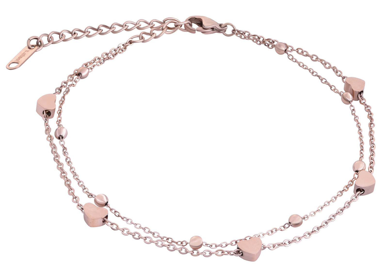 Troli Pozlacený nákotník z oceli Heart Rose Gold