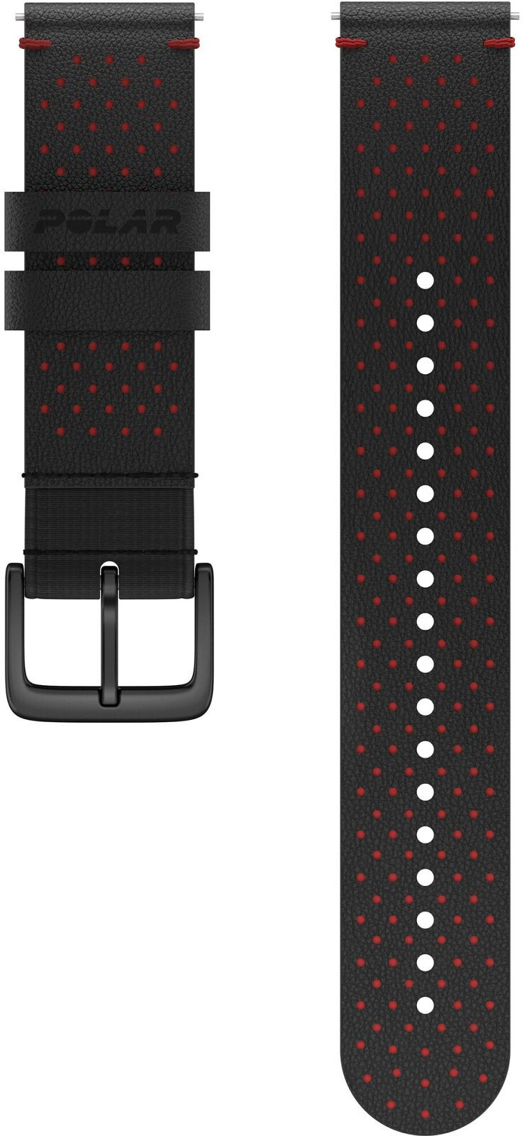 Polar Kožený řemínek 20 mm M/L černo-červená