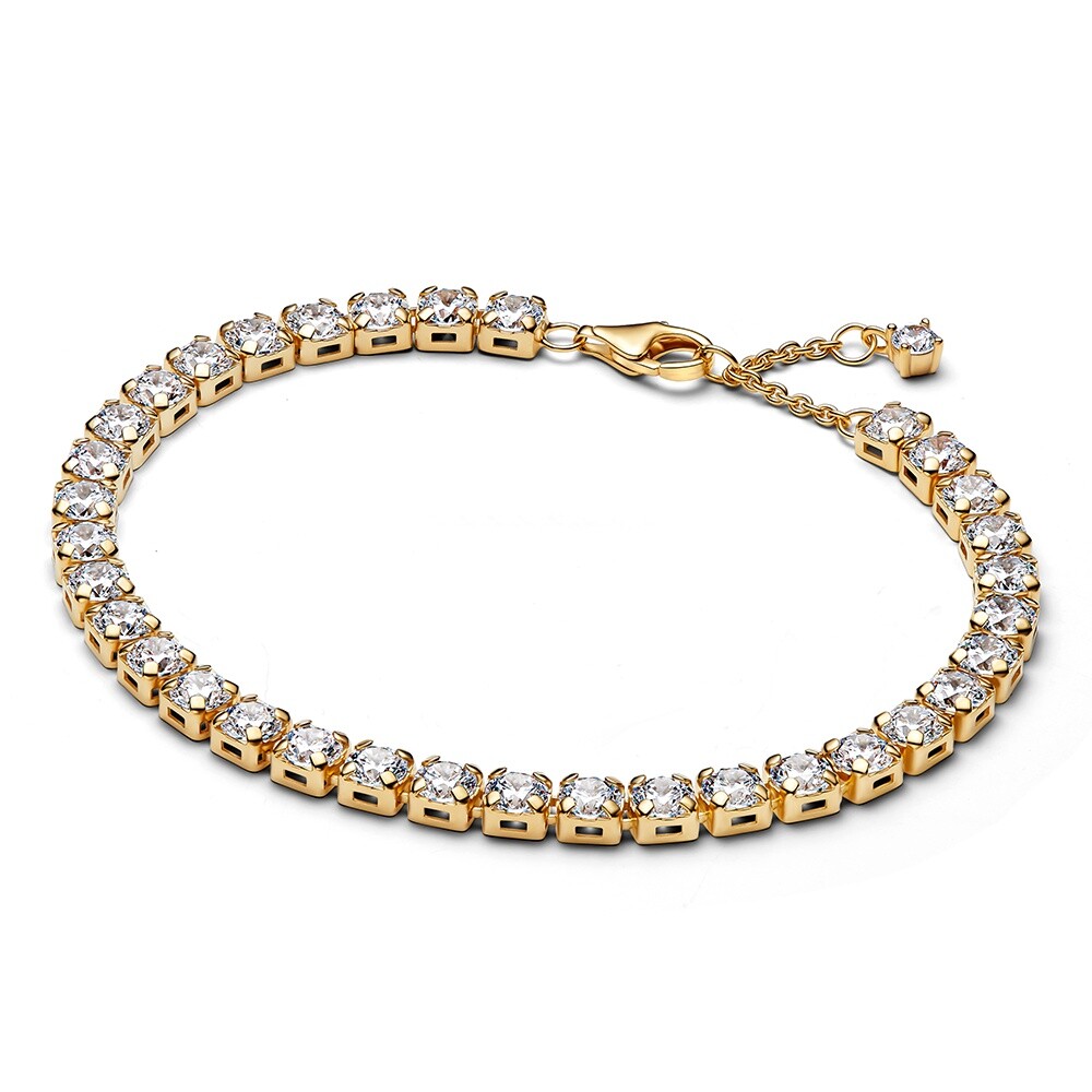 Pandora Tenisový pozlacený náramek se zirkony Shine 563539C01 20 cm