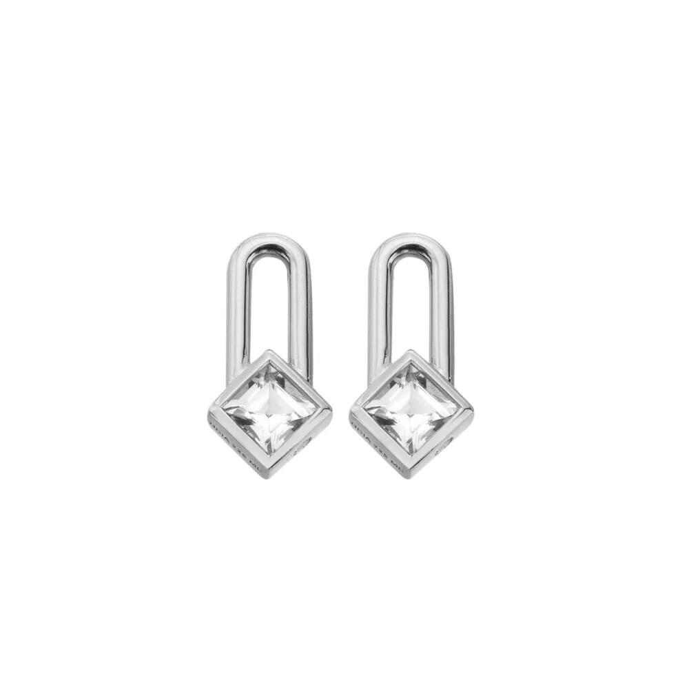 Hot Diamonds Stříbrné náušnice s diamanty a topazy Solitaire DE878