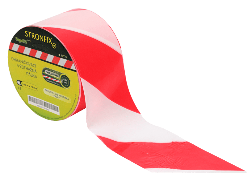 Ohraničovací páska šrafovaná Stronfix 75 mm x 100 m - Kód: 13176