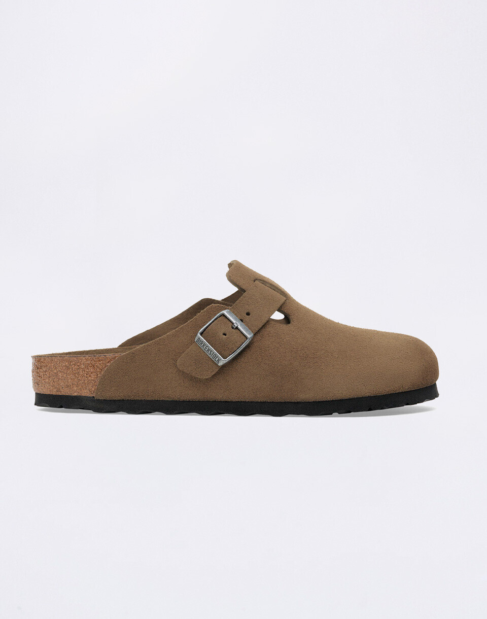 Birkenstock Boston Soft Footbed Suede Leather Dark Tea Tonal FB 37