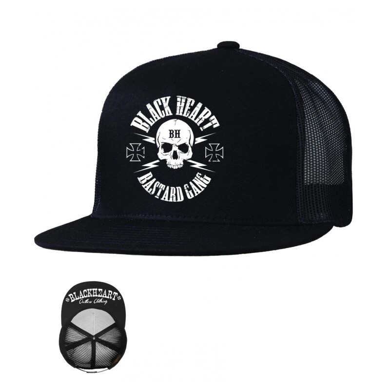 BLACK HEART Bastard Skull Trucker černá