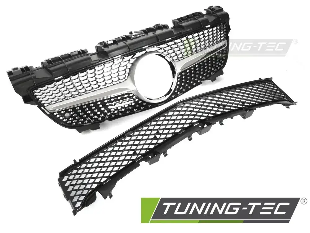 GRILLE DIAMOND SILVER CHROME fits MERCEDES SLK R172 11-15
