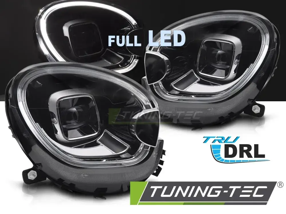HEADLIGHTS FULL LED DRL TUBE LIGHT BLACK fits