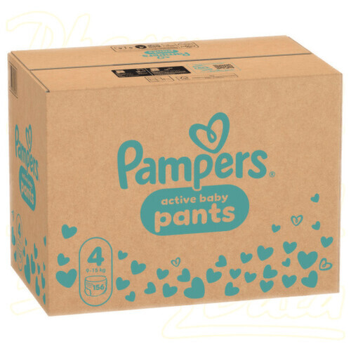 Pampers Active Baby Pants 4 plenkové kalhotky 9-15 kg 156 ks