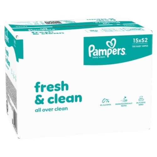 Pampers Fresh&Clean čistící ubrousky 15x52ks