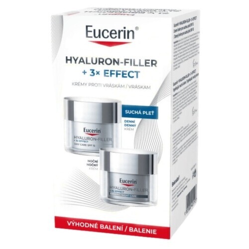 Eucerin Hyaluron-Filler + 3× Effect denní + noční krém 2× 50 ml