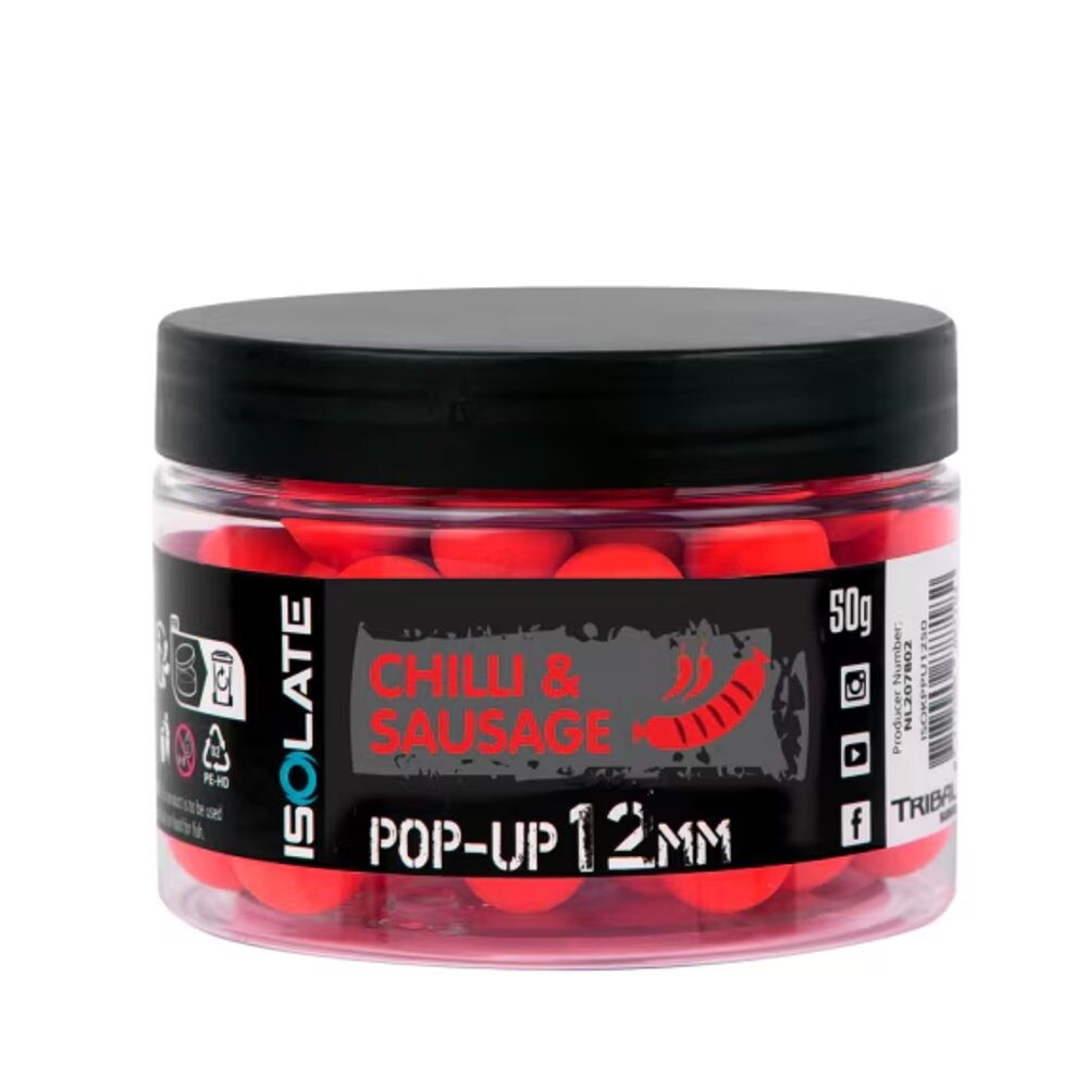 Shimano Boilies Isolate Pop-Up Chilli Sausage fluo Red - 12mm  50g