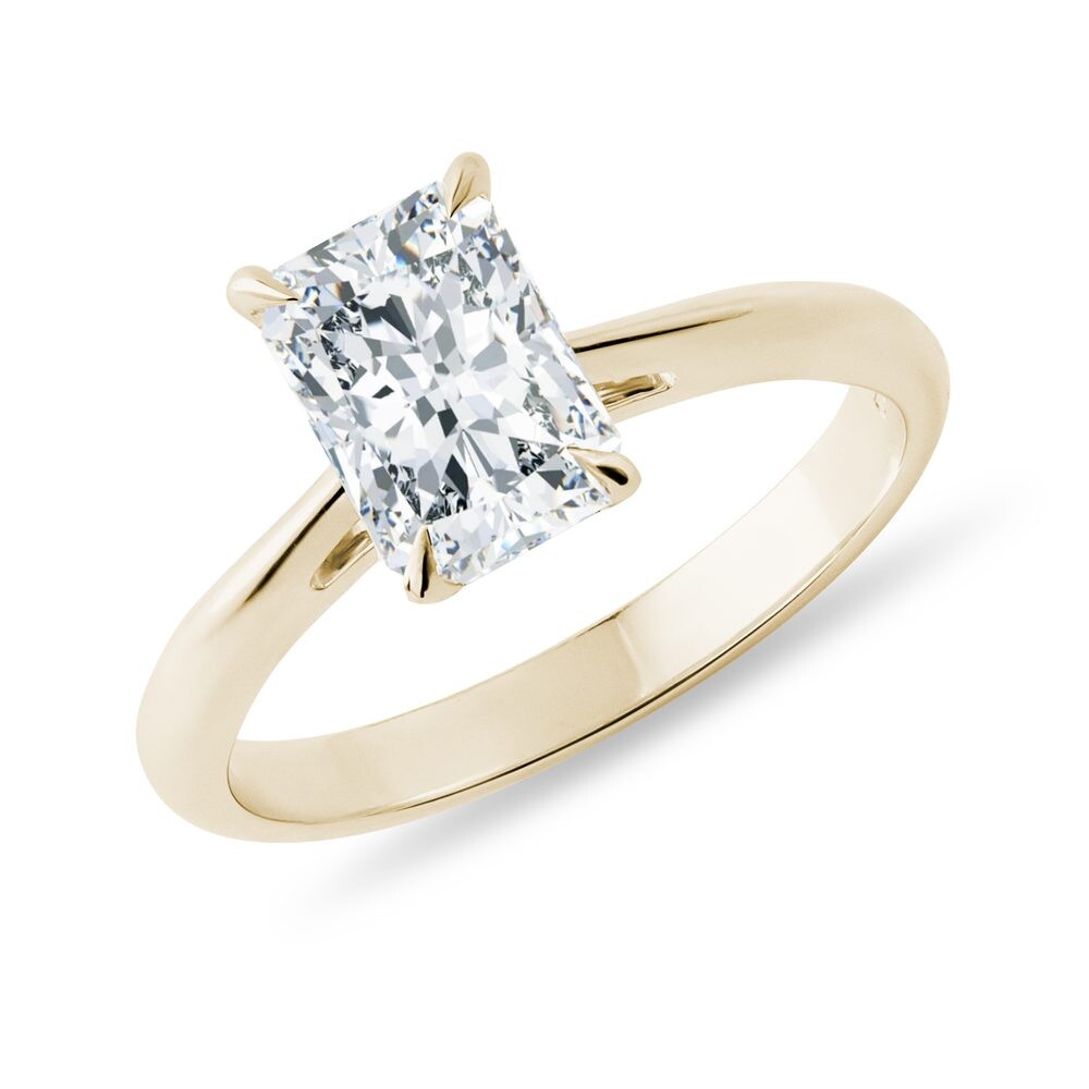 Zásnubní prsten s radiant diamantem ve 14k zlatě KLENOTA