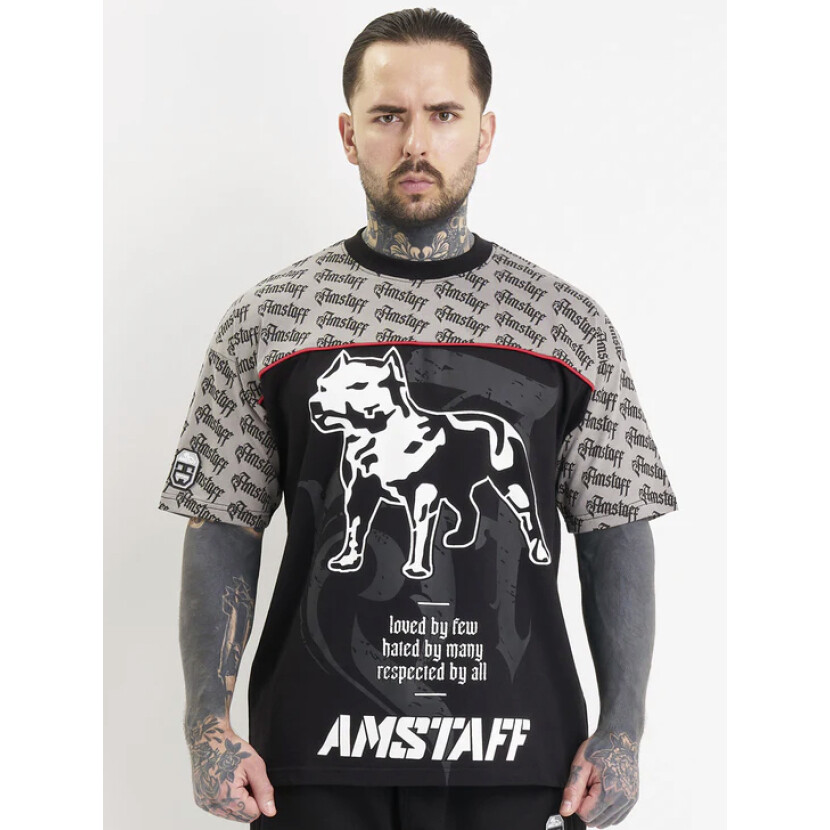 Triko pánské Amstaff Varek - černé-šedé, M