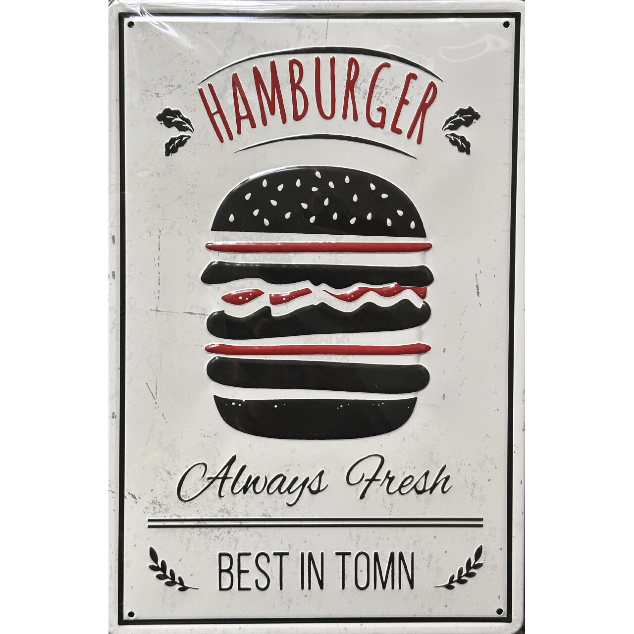 Cedule plechová Legal Life Hamburger 30x20cm - barevná
