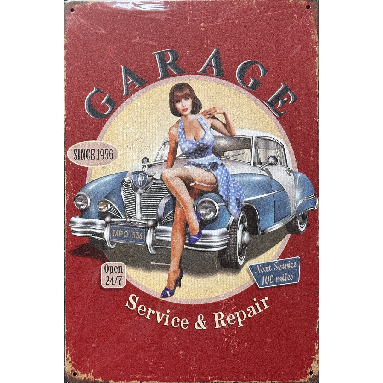 Cedule plechová Legal Life Garage since 1956 30x20cm - barevná