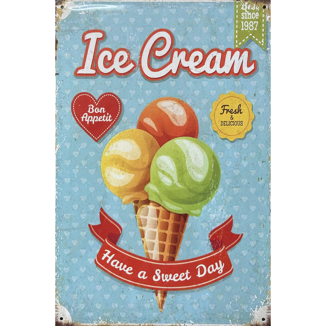 Cedule plechová Legal Life Ice Cream 30x20cm - barevná