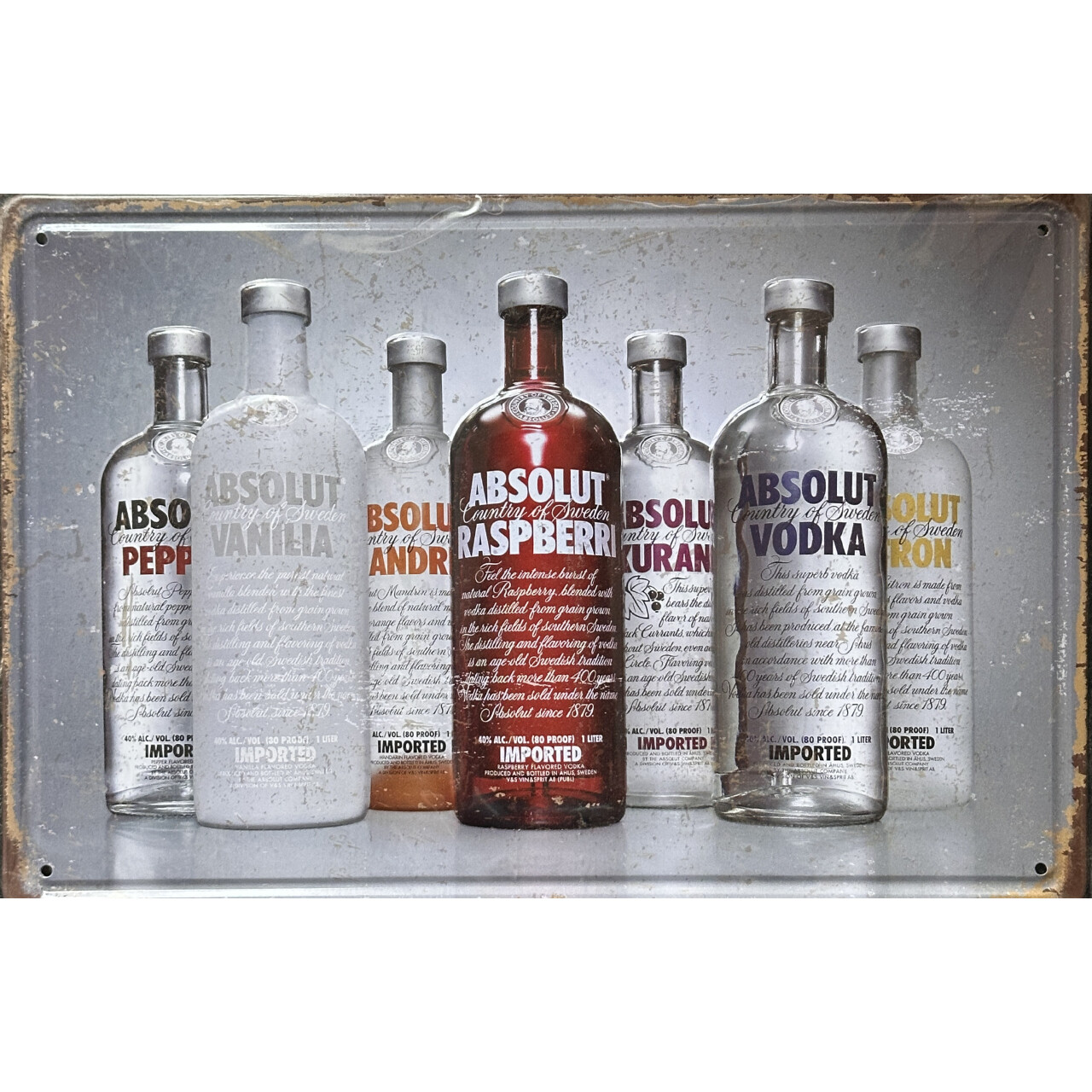 Cedule plechová Legal Life Absolut Vodka 20x30cm - barevná