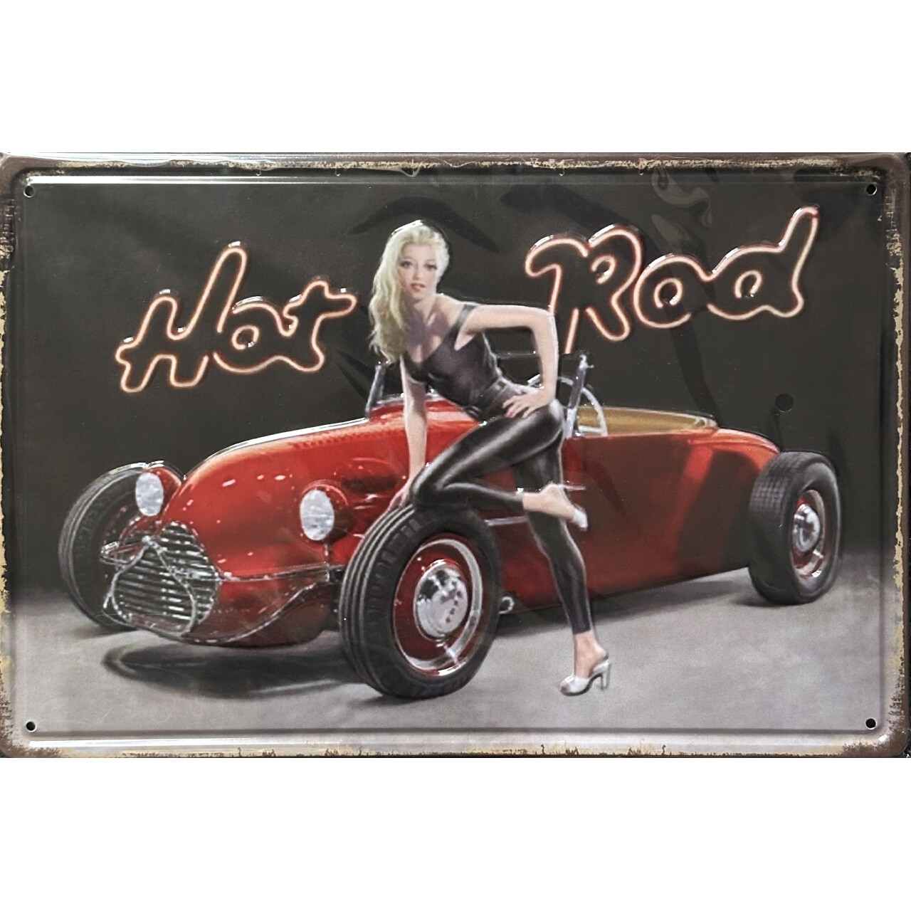 Cedule plechová Legal Life Hot Rod 20x30cm - barevná