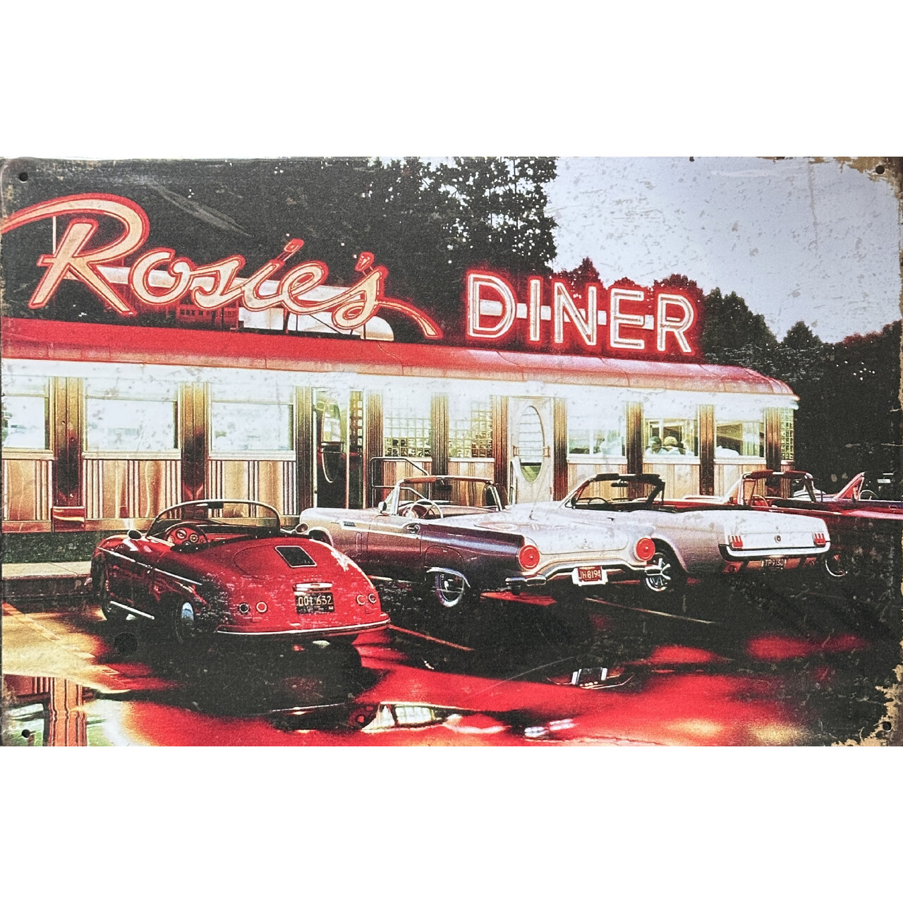 Cedule plechová Legal Life Rosies Dinner 20x30cm - barevná