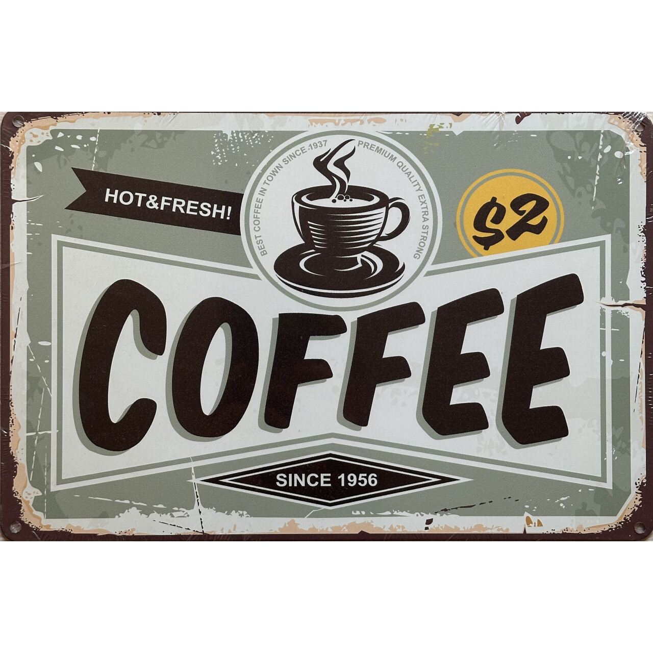 Cedule plechová Legal Life Coffee since 1956 20x30cm - barevná