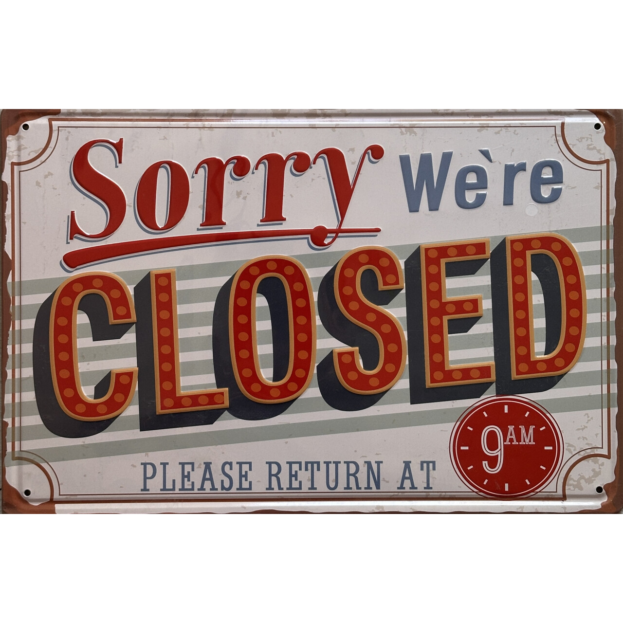 Cedule plechová Legal Life Sorry We are Closed 20x30cm - barevná