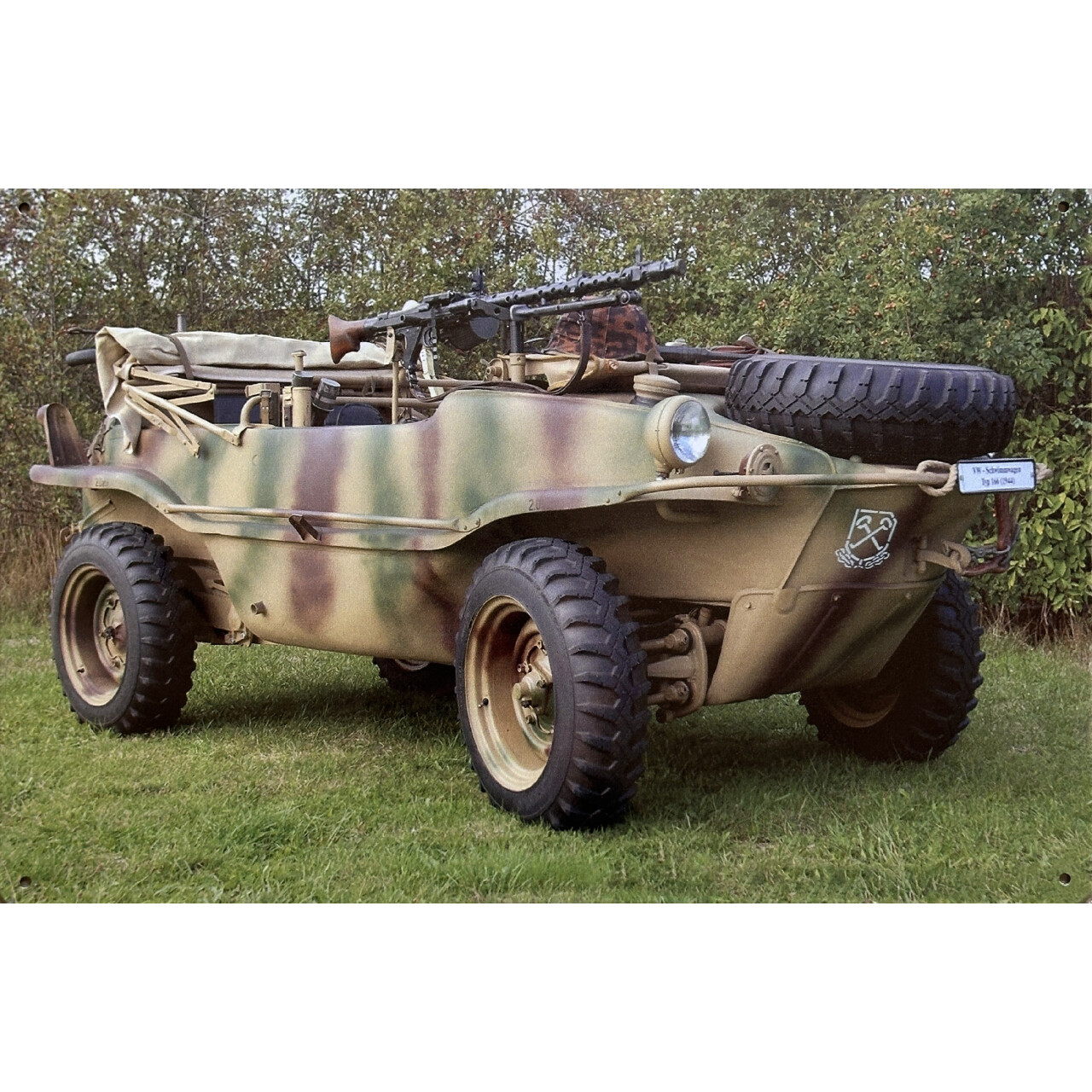Cedule plechová Legal Life Schwimmwagen 20x30cm - barevná