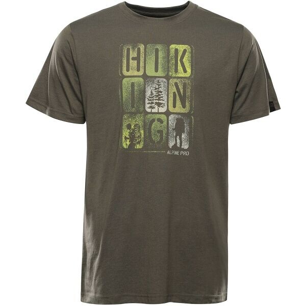 ALPINE PRO BOLEN 2 Pánské rychleschnoucí triko, khaki, velikost