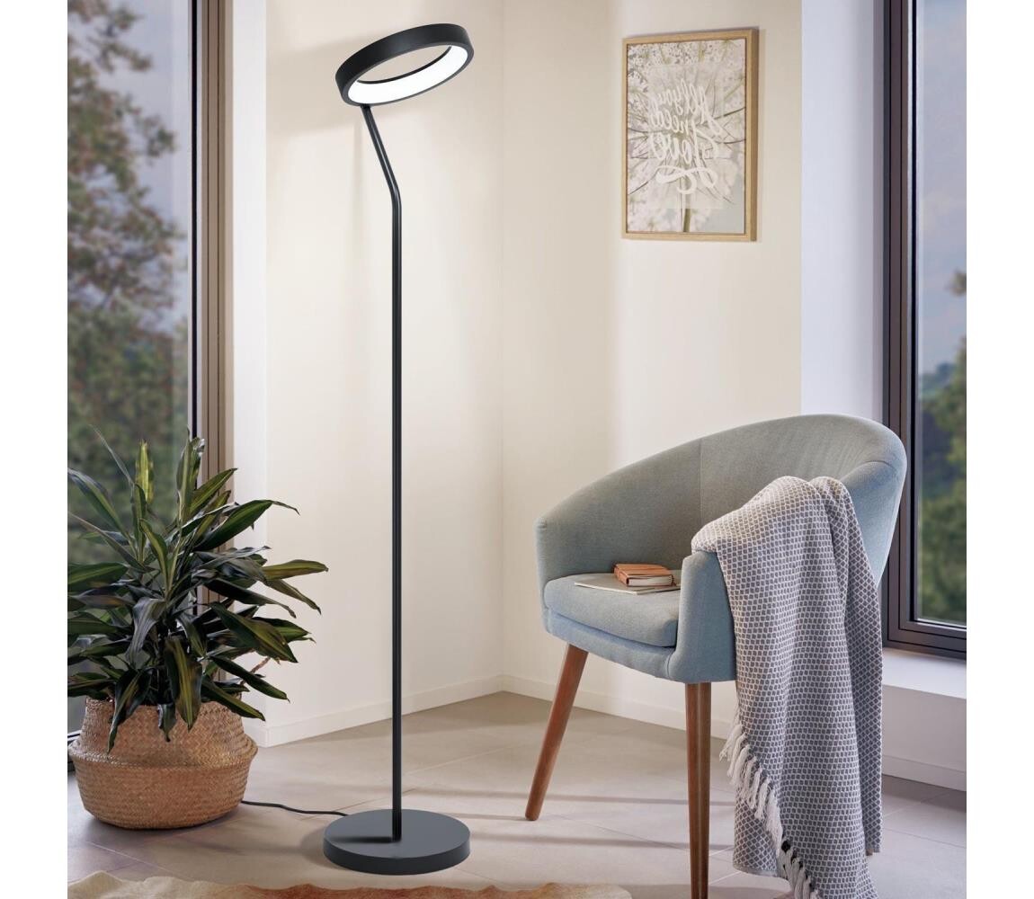 Eglo 32327 - LED RGBW Stm. stojací lampa MARGHERA-C LED/15,5W/230V černá 32327