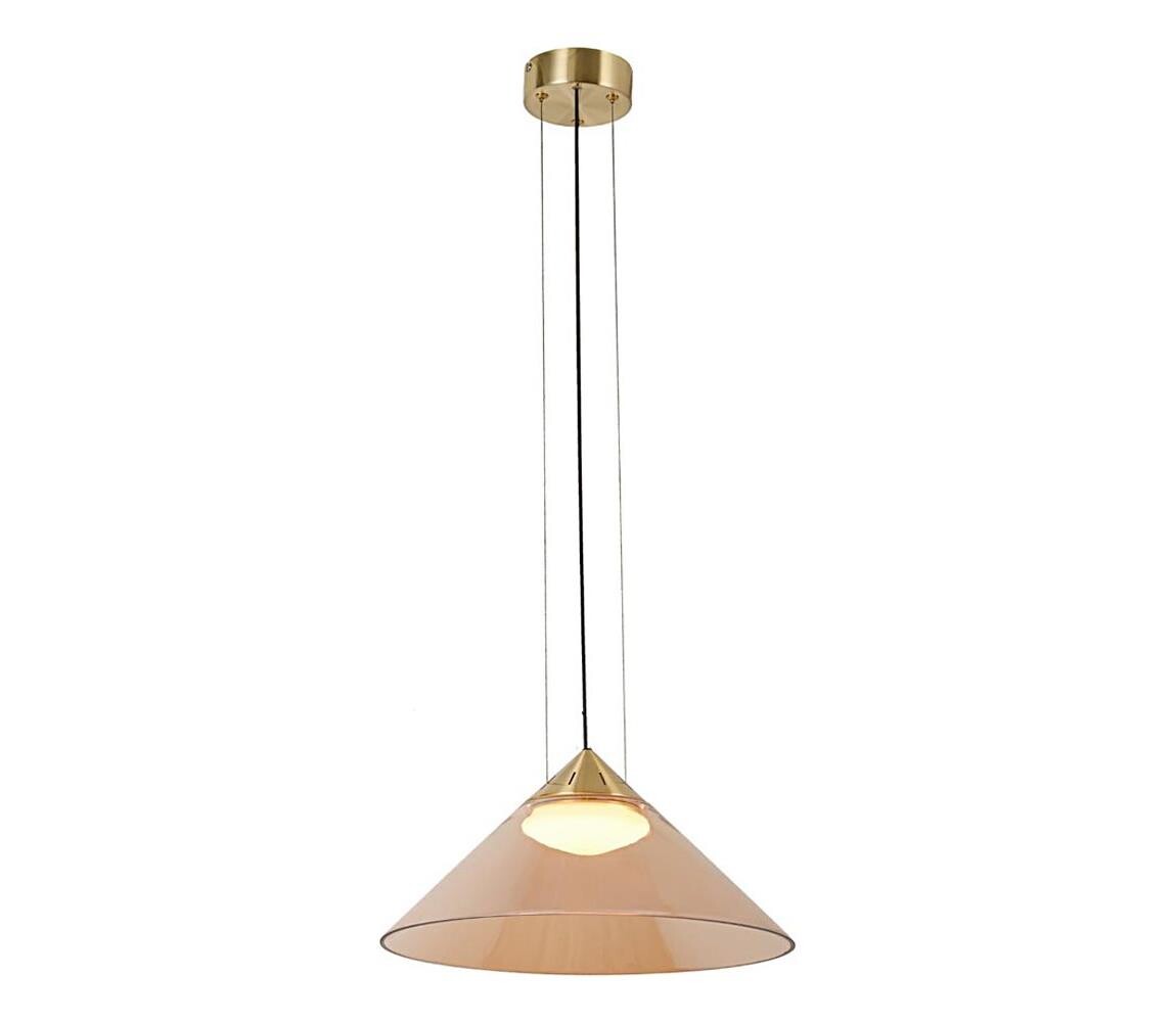 Lustr na lanku PRESTO 1xGX53/10W/230V pr. 42 cm zlatá/kouřová béžová 31-51042