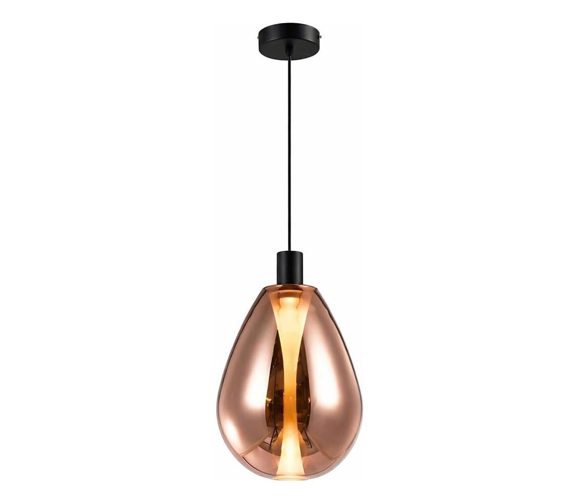 Lustr na lanku DENSO 1xGU10/10W/230V pr. 30 cm měděná/černá 31-51394