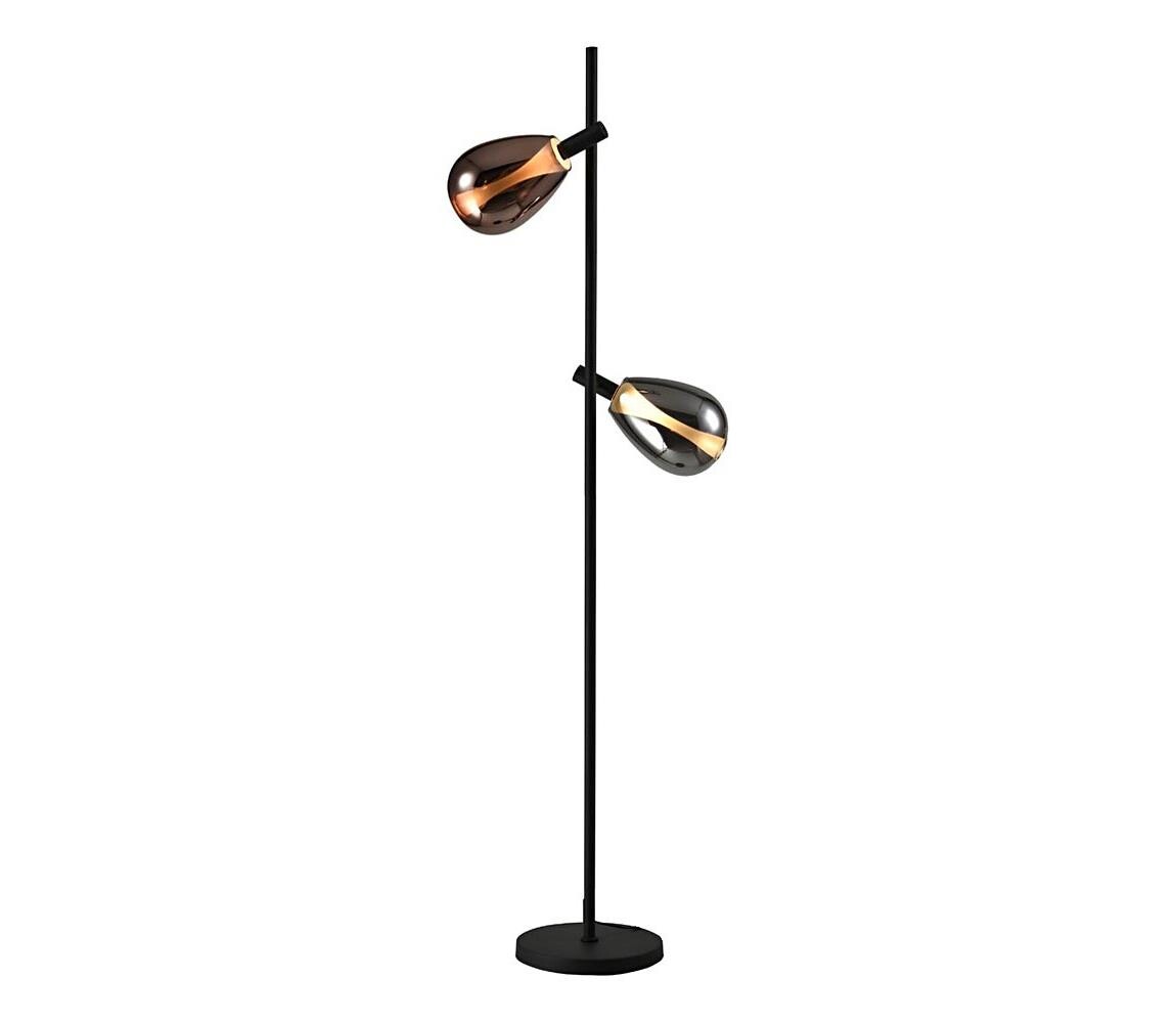 Stojací lampa DENSO 2xG9/5W/230V černý chrom/měděná 52-51264